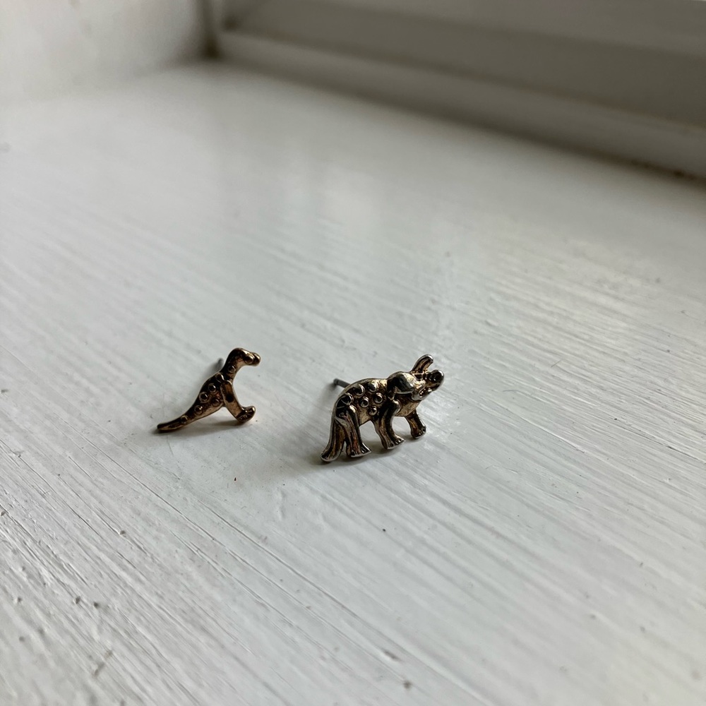 Teeny tiny dinosaur earrings